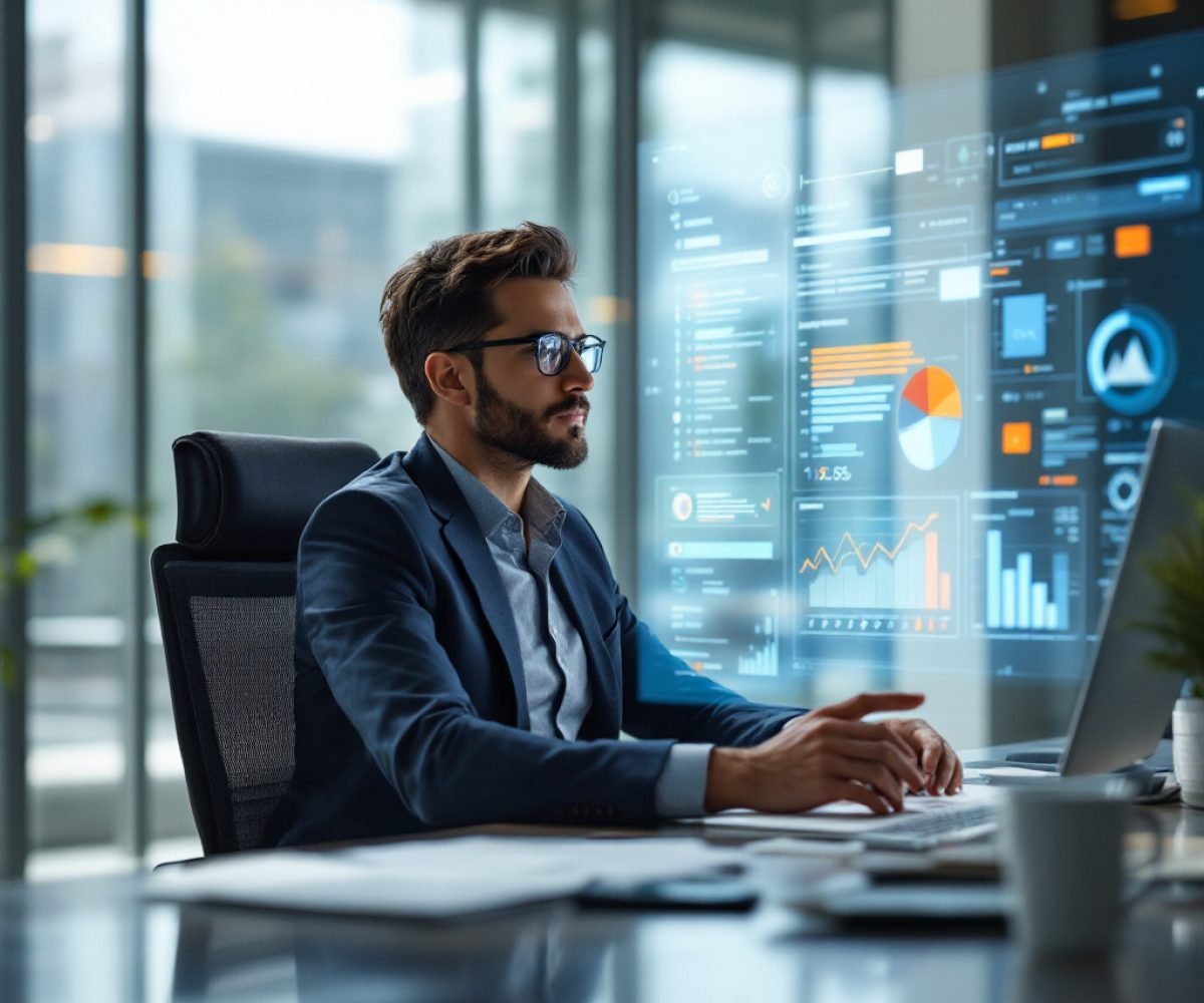 CEO-using-AI-executive-assistant-interface